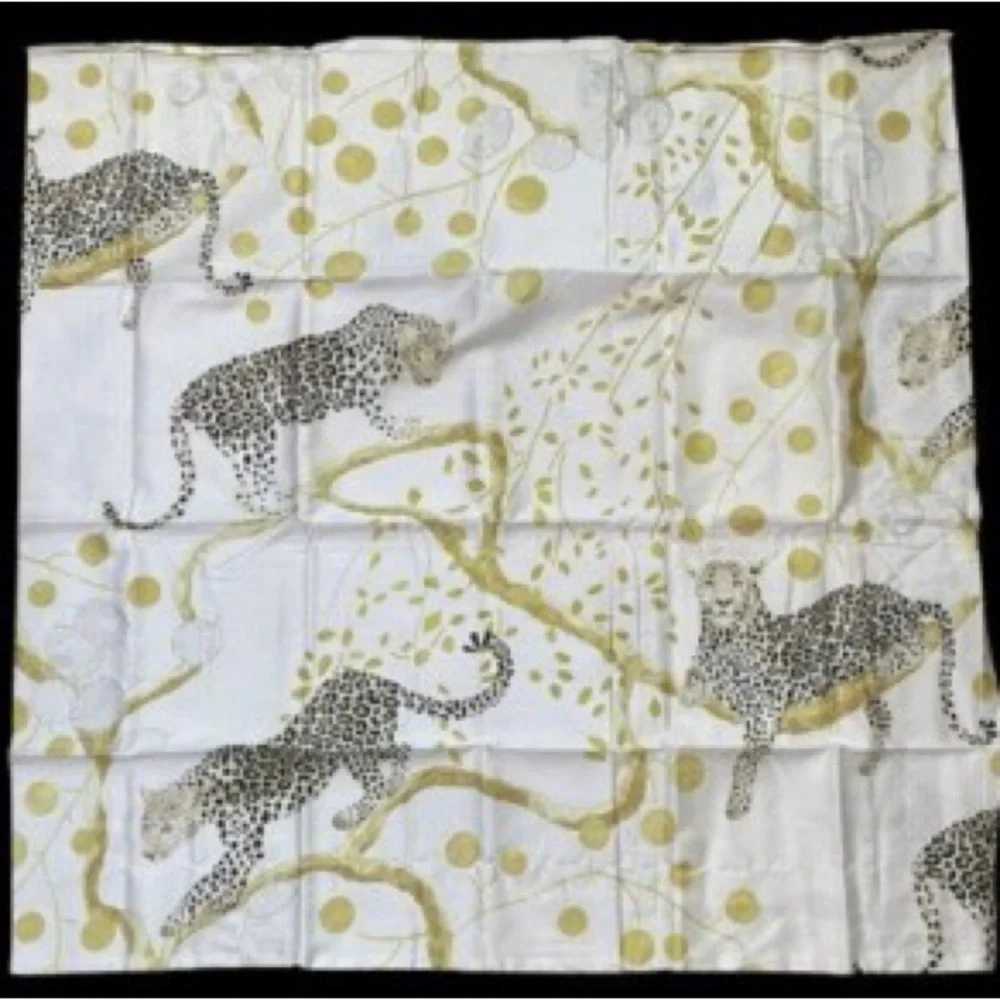 Williams Sonoma Leopard Print Euro Sham - Ivory and Gold 26” x 26”
